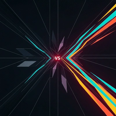 Abstract representation of fear and greed in financial markets, with opposing forces