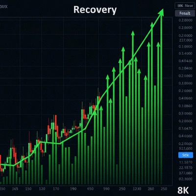 Cryptocurrency market chart showing recovery trend