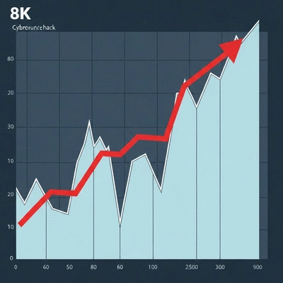 Graphic illustrating a downward trend in cryptocurrency prices with a red arrow, symbolizing market crash after a hack, no text, no words, no typography, clean image