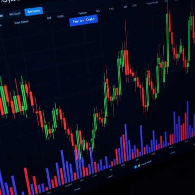 Digital chart showing market sentiment with fear and greed indicators