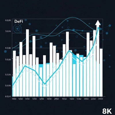 Chart with upward trends after downturns, symbolizing DeFi recovery patterns