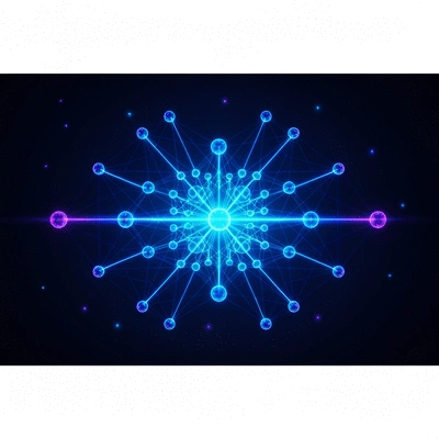 futuristic blockchain technology with glowing connections